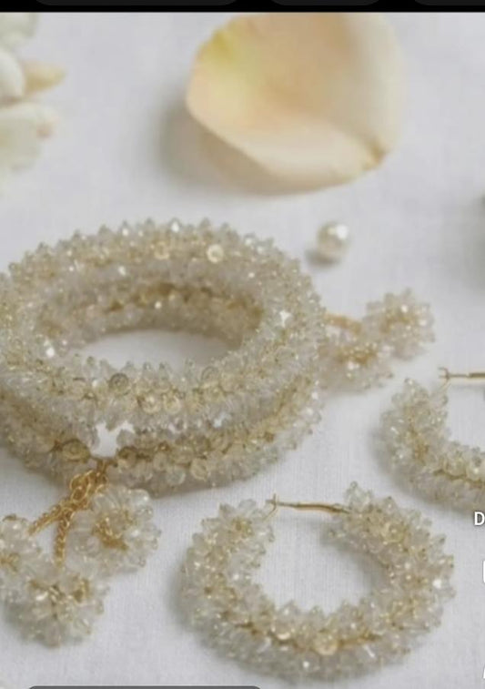 Homemade 2 Gajra Bracelet and Earrings/ Different Colors