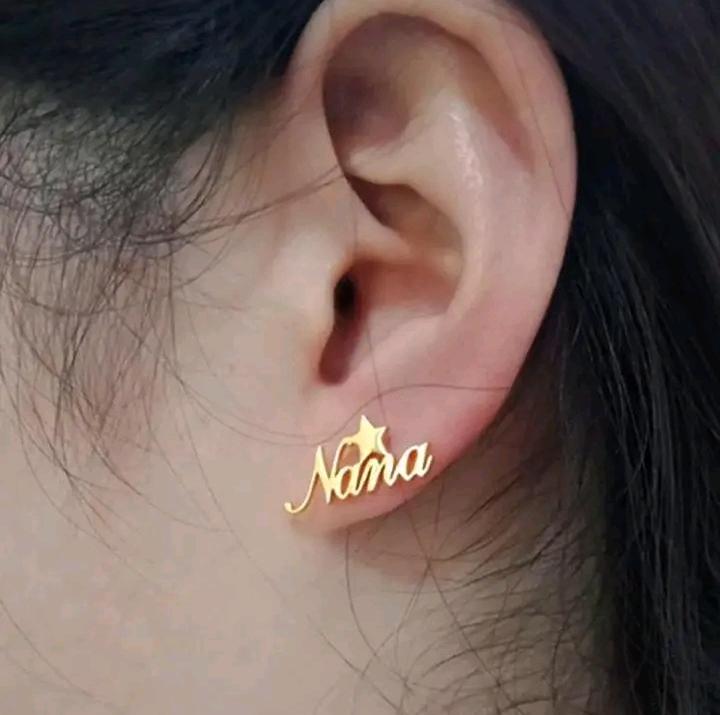 Customized Earrings Golden Silver Color