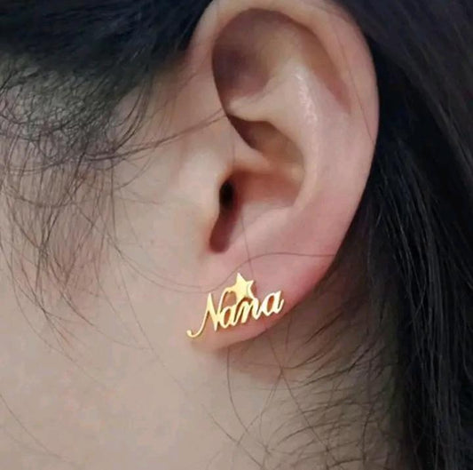Customized Earrings Golden Silver Color