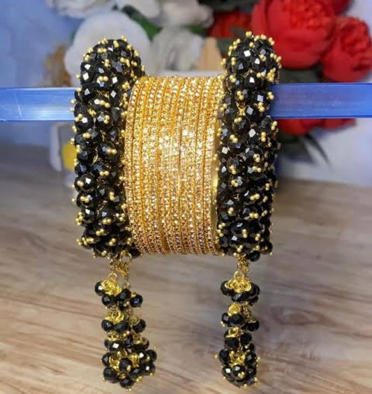 Homemade Gajra Bracelet with bangles set / different colors/